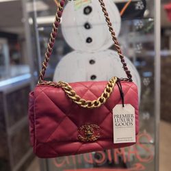 Chanel 19 Flap bag lambskin crossbody AUTHENTIC 