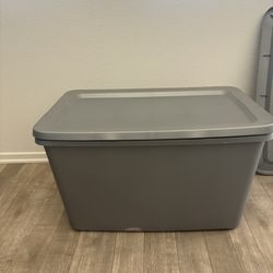 Sterilite Large Storage Bin, 18 Gallon Plastic Storage Container with Snap-On Lid, Gray