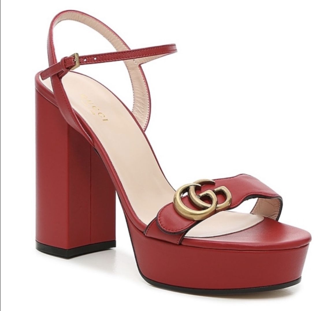 Gucci Marmont Heel Sandals - Brand New Red
