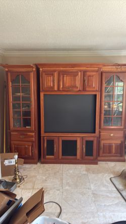 Solid cherry entertainment center