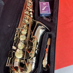 Nice Silver and Gold Alto Saxophone with New Box of Reeds $350 Firm