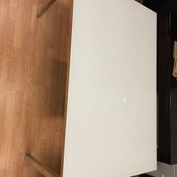 White Glass Top Table