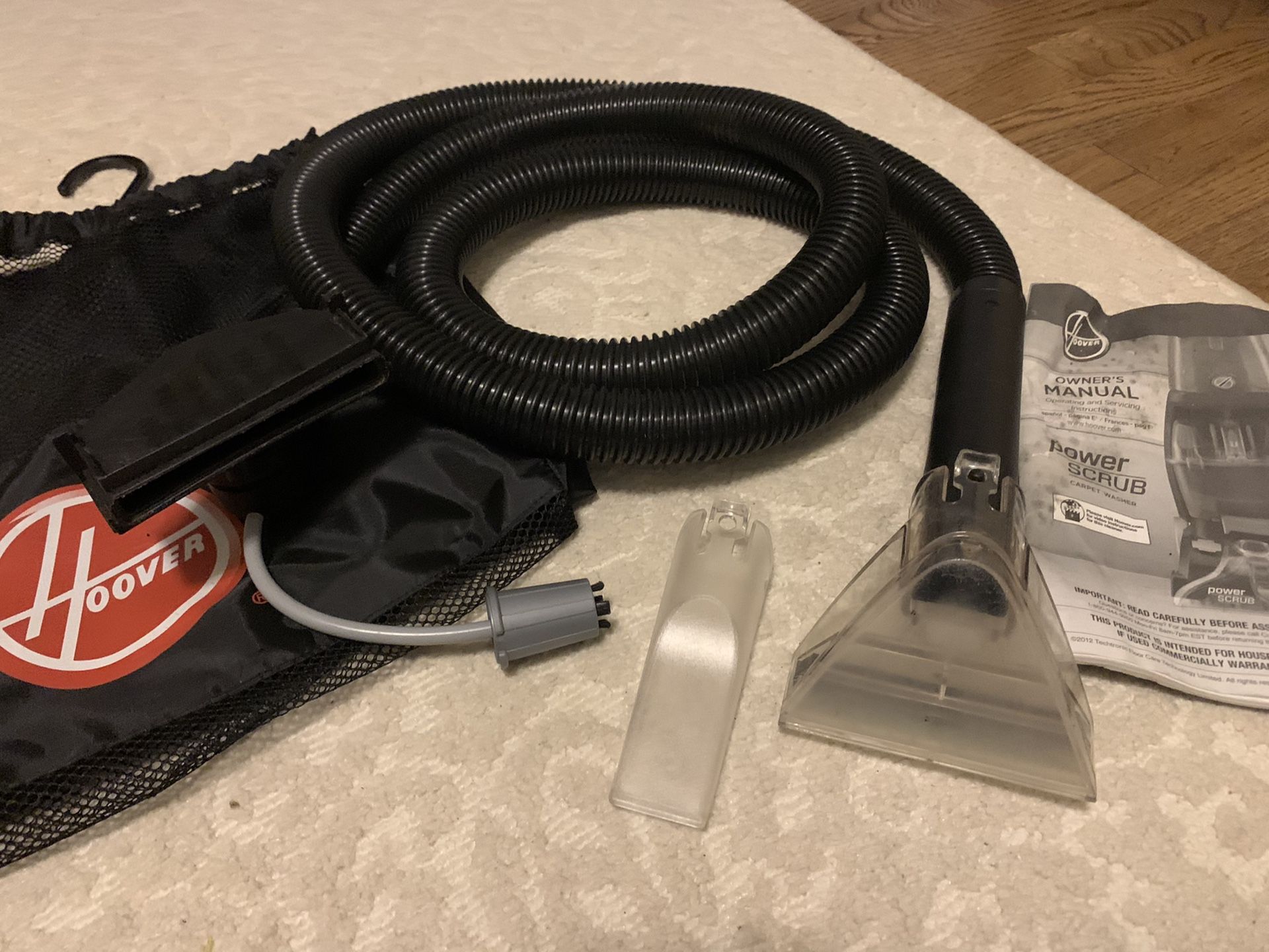 Hoover Power Scrub Spinscrub 50 F5915905 Hose with attachments and Bag