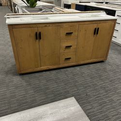 72” Bathroom Vanity In Wood Color