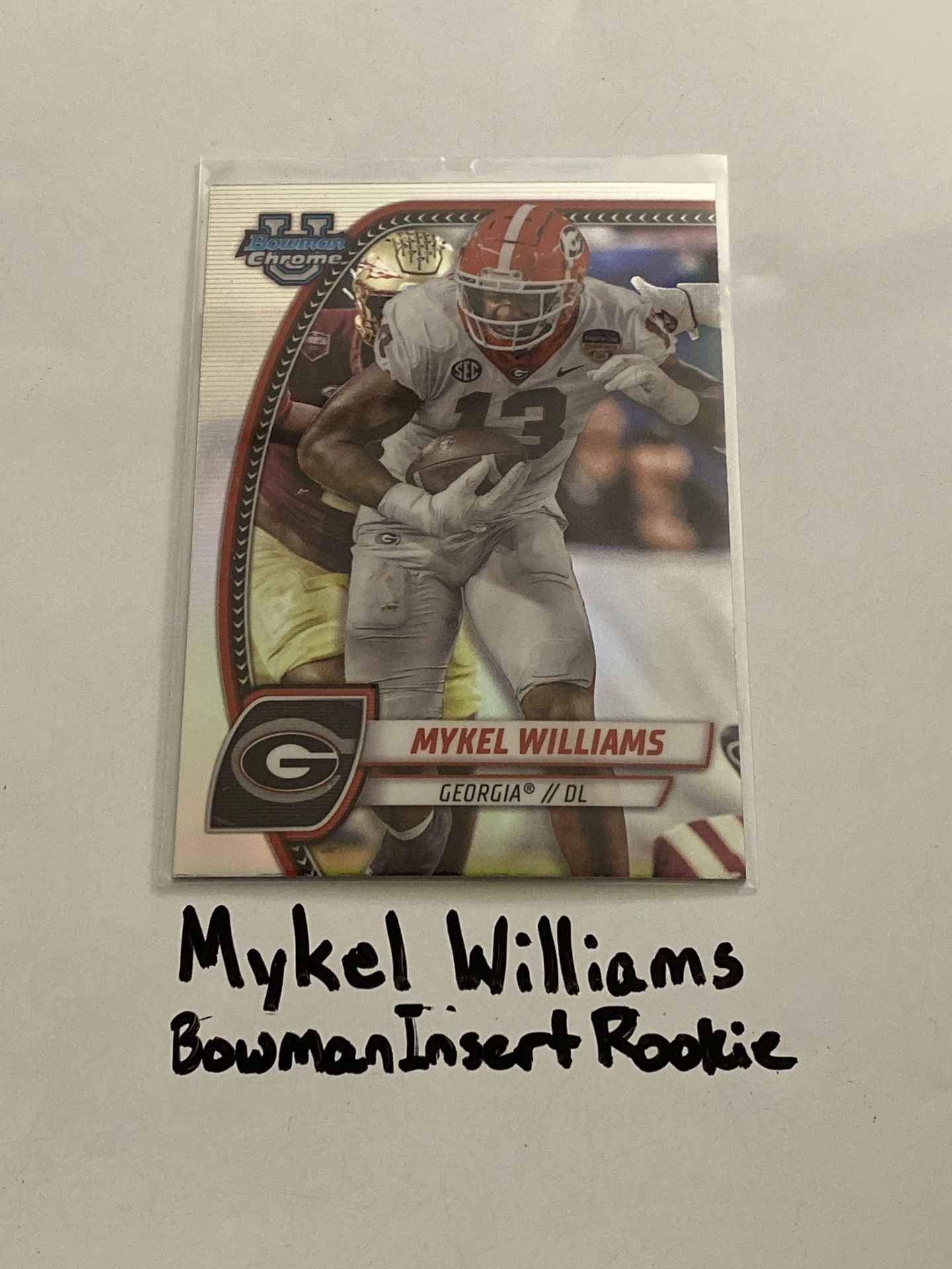 Mykel Williams San Francisco 49ers DE Bowman Chrome Short Print Insert Rookie Card.