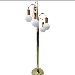 Waterfall  1960’’s Five-Arm  Dimmer Brass Floor Lamp by Robert Sonneman