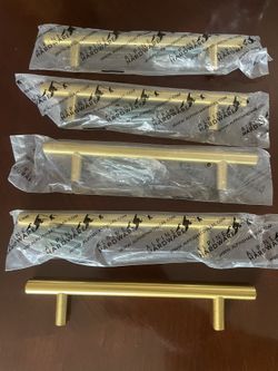 5 Solid Stainless Steel Gold Handles 