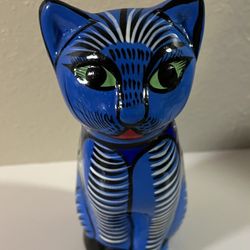 Hand painted Pottery Cat Bank