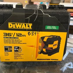DEWALT 40 ft. Red Self-Leveling Cross Line Laser Level with (2) AA Batteries & Case