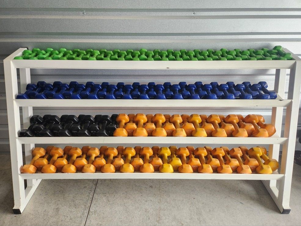4-Tier Dumbbell Set with Heavy Duty Dumbbell Rack