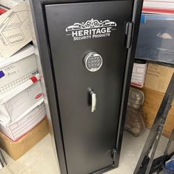 Heritage 24 Gun Fire and Water Safe with Electronic Lock, Backup Key, Black, Long Gun Safe Model 24EBH