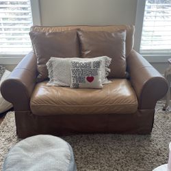 Brown Leather Couch 