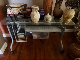 Glass computer table
