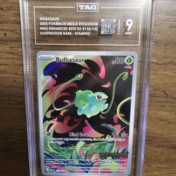 Pokemon Graded Slab TAG 9 Bulbasaur #133 (2025) Mega Evolution Stamped Illustration Rare 