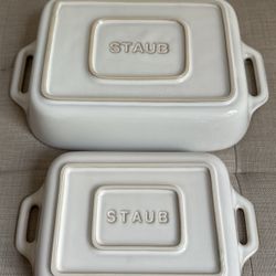 Staub ® White 2-Piece Rectangular Baker Set
