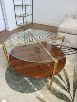 Brand New Modern Round Glass Coffee Table – $120 OBO