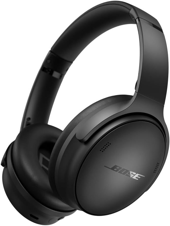Bose QuietComfort Bluetooth Headphones, Wireless Headphones with Active Over Ear Noise Cancelling and Mic, Deep Bass, Up to 24 Hours of Playtime, Blac