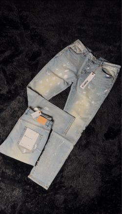 Purple Brand Light Wash Paint Splatter Jeans – Designer Denim