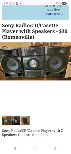 Sony CD Radio Cassette -Corder