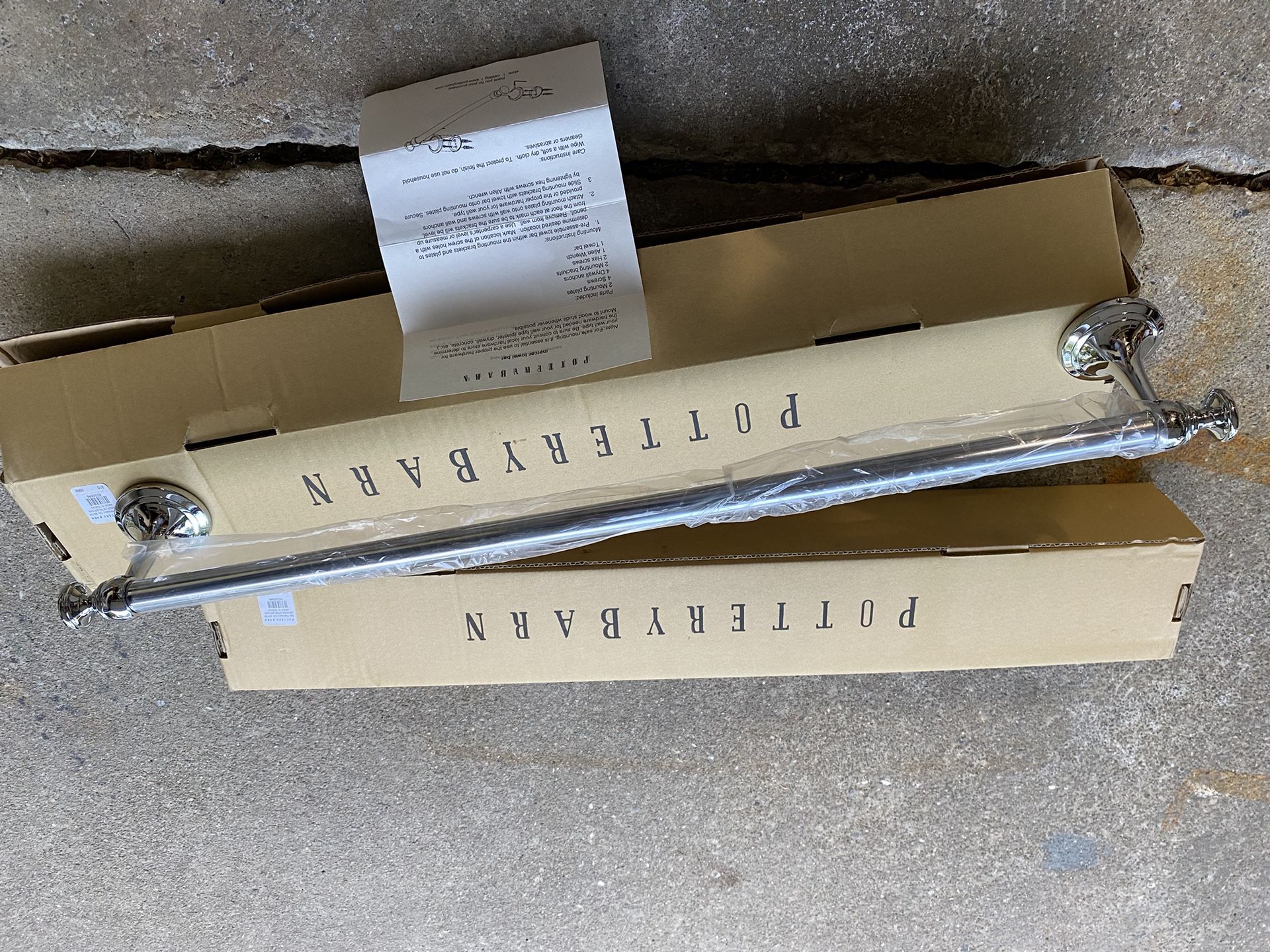 Mercer Towel Bars 24” (2) Chrome Pottery Barn