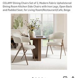 COLAMY Dining Chairs Set of 2, Modern Fabric