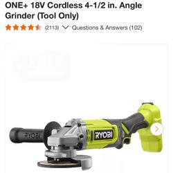 Ryobi 18c Cordless Angle Grinder