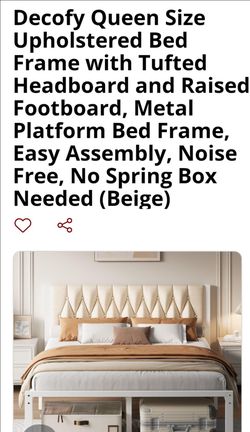 Brand new upholstered queen bed frame