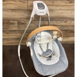 Ingenuity SimpleComfort Compact Swing with Wood Toy Bar - Chambray