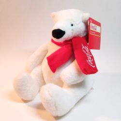 Coca Cola Polar Bear 8" Plush Stuffed Animal Toy Plushie Red Scarf 2013 DanDee