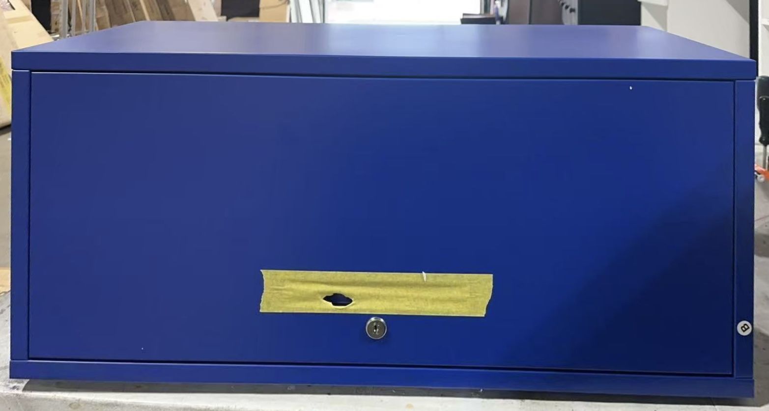 ✌️ Yizosh Metal Garage Cabinet with Doors, Wall Mounted Storage Cabinet, Floating Tool Cabinet for Basement, Kitchen, Warehouse, Blue