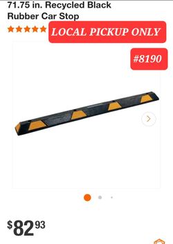 ➿️ VESTIL 71.75in. Recycled Black Rubber Car Stop #8190