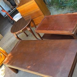 Large solid wood coffee table 55”