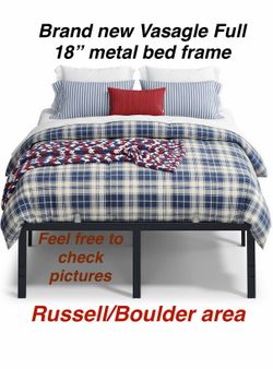 New in box VASAGLE Full Metal Bed Frame 18 Inches Tall. Russell/Boulder area