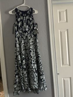 Navy Blue Embroidered Dress