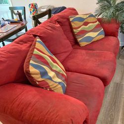 Red Microfiber Couch