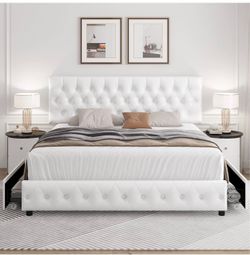Full size bed with storage