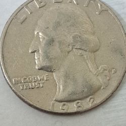 1982 D (Filled In Mint Mark) Error Quarter 