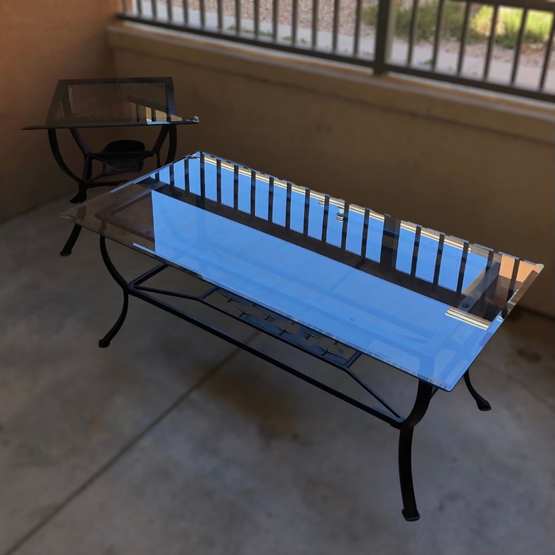 2-Piece Glass Table Set (Clean & Shiny)