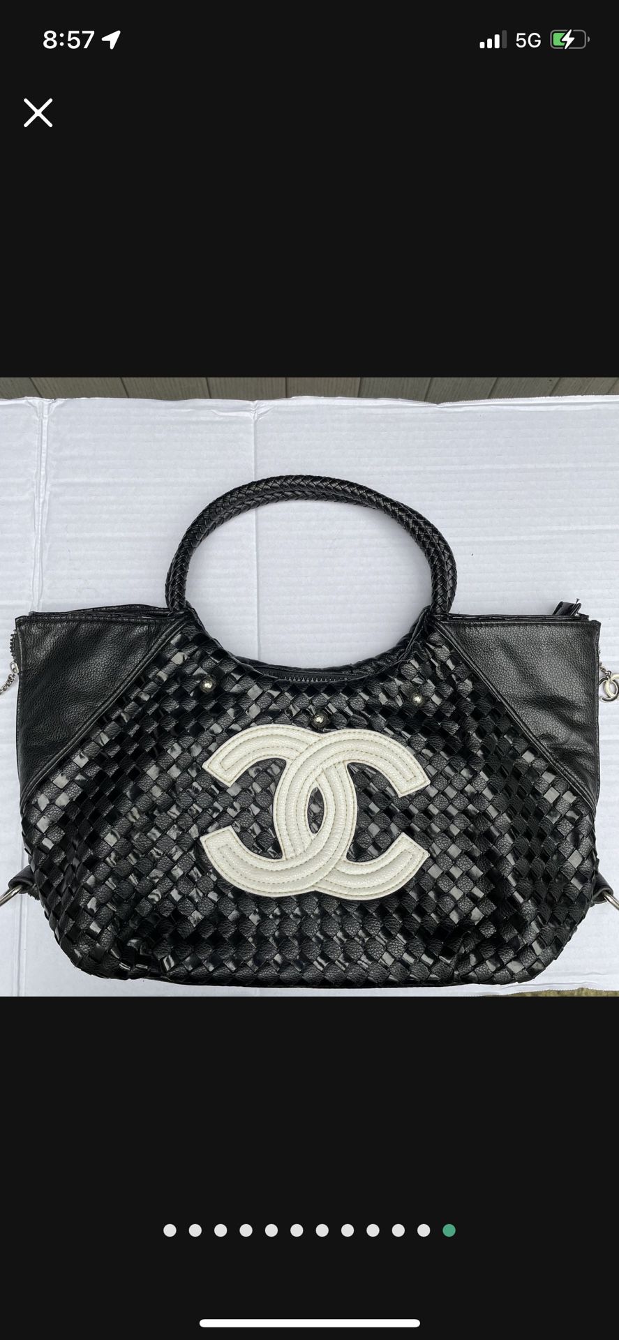 Chanel Purse Black Leather Bag Vintage  