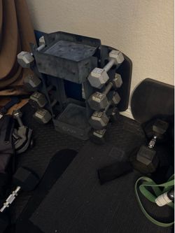Dumbbells and rack.View the comment below regarding the price