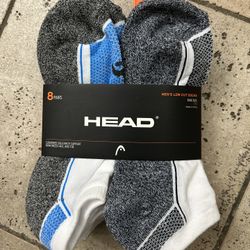 NWT HEAD men's cushioned arch support low cut socks 8 pairs 