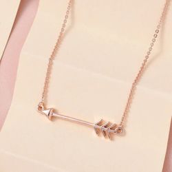 Arrow Vermeil Rose Gold Over Sterling Silver 18" Necklace, 2.85 Grams