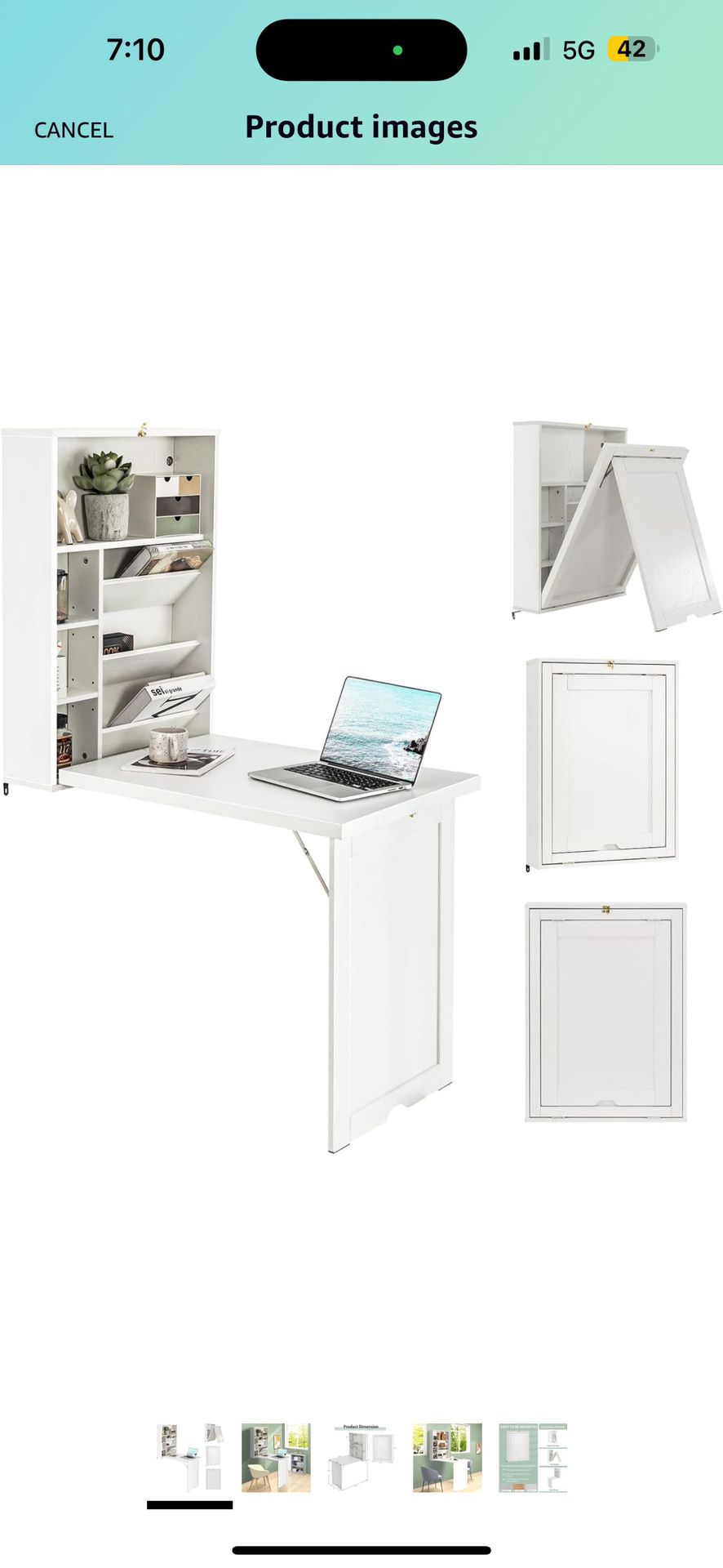 Wall Mounted Desk, Fold Out Convertible Floating , Multi-Function Murphy Desk for Home Office, Space Saving Computer / Hanging Desk, Table with Storag