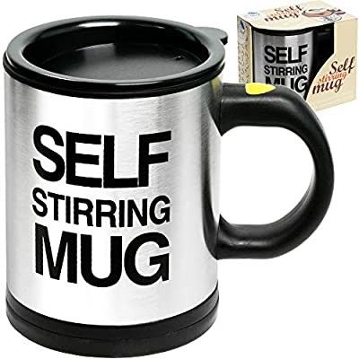 Self Stirring Coffee Mug Cup - 400ml Automaticl Electric Stainless Steel Self Mixing & Spinning Home Office Travel Mixer Cup