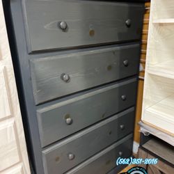 Grey Pinewood Jumbo 2 Knob Chest Dresser Pino 