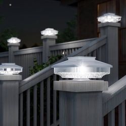 8 Pack Solar Post Cap Lights - for Solid 4x4 Wood  X(355)