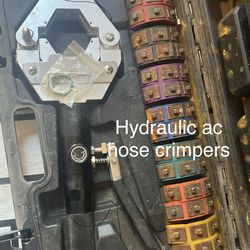 Hydraulic ac hose crimping tool for ac in cars