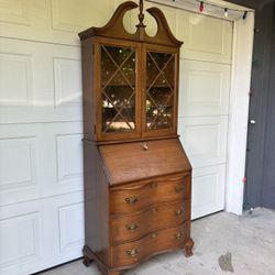 Victorian Antique 1930s Walnut Hutch w/ Secretary Desk •FREE DELIVERY•