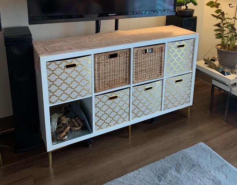 White Furniture IKEA Kallax Shelve