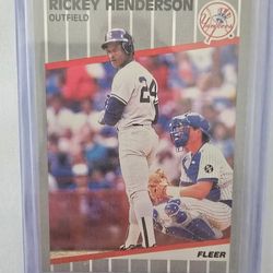 1989 FLEER #254 HOF RICKEY HENDERSON NM/EX